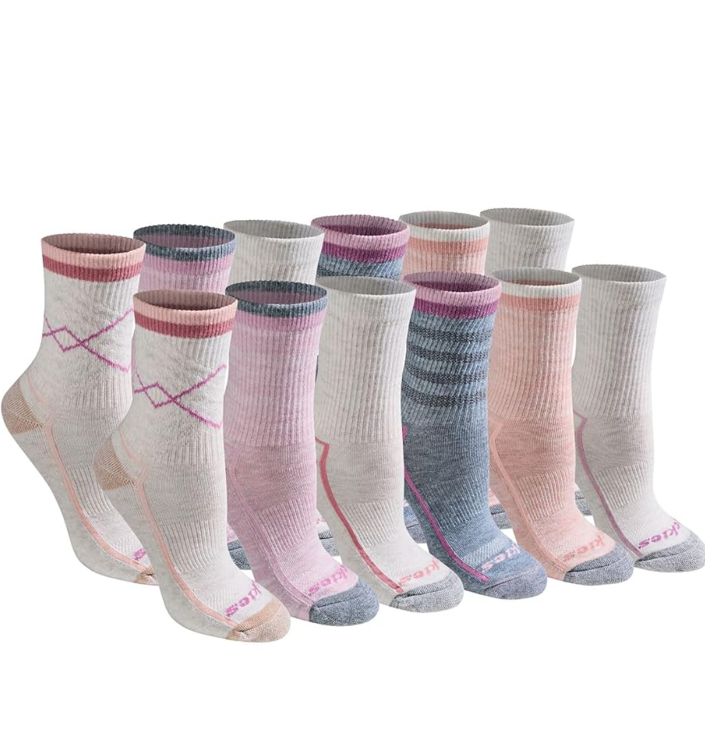 Dickies Women's Dri-tech Advanced Moisture Wicking Mid-Crew Socks,(6,12 Pairs)