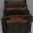Graintex OS2220 10 Pocket Oil Tanned Leather Nail & Tool Pouch Dark Brown Color for Constructor/Electrician/Plumber