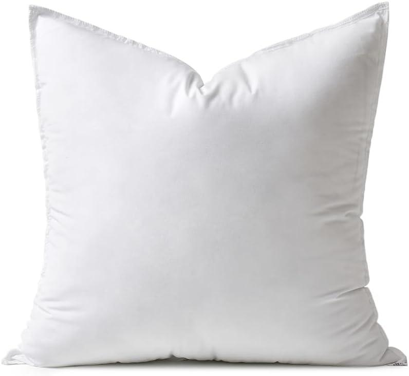 MIULEE 24x24 Down Alternative Pillow Insert Euro Decorative Throw Pillow 24 x 24 Inch Body Bed Sleeping Ultra Soft Fluffy Form for Sofa Couch Bed (24x24 Inch)