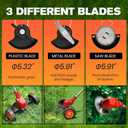 SakerPlus 24V Cordless Weed Wacker, 3-in-1 Electric Grass Trimmer & Brush Cutter with 2 Batteries, Lightweight Weed Eater Lawn Mower Edger with Wheels and 3 Blade Types for Yard, Lawn & Garden Care