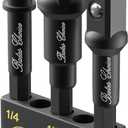 Bates Impact Socket Adapter Set, 3 PCS, 1/4", 3/8" and 1/2", With Holder (Black)