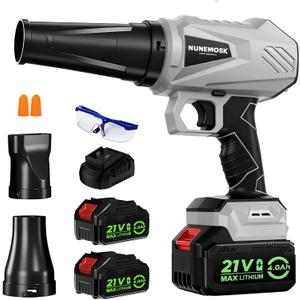 Leaf Blower Cordless with Battery and Charger, 1000,000RPM Mini Leaf Blower, Fast Charger & Extended Nozzle Design, Handheld Lightweight Blowers for Lawn Care,Patio Cleaning,Car,Leaves,Dust (Grey) (Gray)