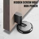 2 x Magnetic Door Stopper, Modern Height Adjustable, Wall Mounted Safety Glass Door Holder, No Drill Magnetic Door Stoppers for Bottom of Door, Windproof & Durable Metal Door Stopper (Black)