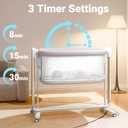 TimChic Electric Baby Bassinet, 7 Height Adjustable Rocking Bassinet for Baby, Auto Infant Crib with Timer, 12 Preset Melodies, Wheels, Smart Rocking Crib for Newborns, Beige