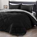 downluxe Twin Comforter Set - Black and Grey Twin Comforter, Soft Bedding Sets for All Seasons -2 Pieces - 1 Comforter (66"x92") and 1 Pillow Sham(20"x26")