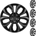 17 Inch Universal Hubcaps, Grey & Black Snap-On Wheel Covers, Compatible with Most Standard Steel Wheels, Cars Sedans & SUV, Set of 4 (Grey and Black)