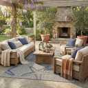 LR Home Starfish Outdoor Area Rug for Home Decor, Carpet for Deck, Patio, Garden, Farmhouse Rug, 5' x 7', Gray/Navy Blue