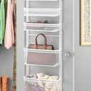 Whitmor Over The Door Organizer - 6 Sections - Pantry, Bathroom, Accessory Organizer - Metal and Mesh , White