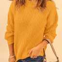 PRETTYGARDEN Fall Sweaters for Women 2026 Fashion Long Sleeve Casual Ribbed Knit Winter Clothes Pullover Jumper Tops (Yellow, L)
