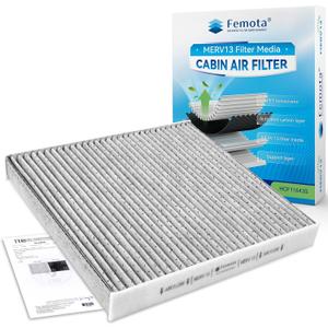 Certified MERV 13 Cabin Air Filter with Activated Carbon, CF11643 for Audi A3, A3 Quattro, Q3, S3, TT Quattro, Volkswagen Jetta, Golf, Tiguan, Atlas, GTI