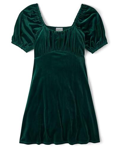 The Children's Place,Womens,Short Sleeve Holiday Dress,Balt Green Velour,XX-Large