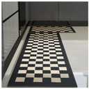 GIB Kitchen Mats for Floor Set of 2, Kitchen Rugs Non Slip/Skid Washable Runner Rugs, Stain Resistant Comfort Standing Mats for Kitchen Laundry Sink Decor, Black Cream Checkered