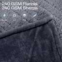 Heated Blanket Electric Full Size with 8 Heat Levels & 10 Time Settings, Heating Blanket with Flannel & Sherpa for Bed, Full Body, Couch, Home Office Use, Machine Washable, Warm Gift (Grey 72"x84")