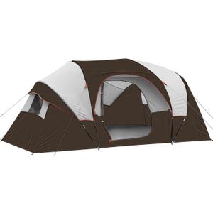 HIKERGARDEN 10 Person Camping Tent - Portable Easy Set Up Family Tent for Camp, Windproof Fabric Dome Tent Outdoor for Hiking, Backpacking, Traveling-14'x11'x74in(H)