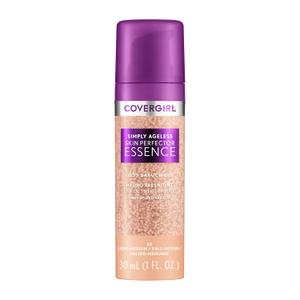 Covergirl Simply Ageless Skin Perfector Essence Foundation, 30 LightMedium,Tinted Skincare Makeup Hybrid, Sheer Tint, Radiant Finish, Glowy Finish, Vegan Formula, 1.0oz