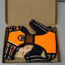 PoyPet No Pull Dog Harness, No Choke Front Lead Dog Reflective Harness, Adjustable Soft Padded Pet Vest with Easy Control Handle for Small to Large Dogs (Orange,M)