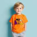 Halloween Shirts for Toddler Boys Girls Kids 2-8 Years, Unisex Pumpkin Ghost Bat Soft Cotton Short Sleeve Tee (Hey)
