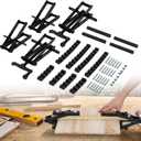 2 Pack 4 Way Pressure Clamps for Woodworking Panel Clamps in 4 Directions, No Dead Corners, Ideal for Bonding Tabletops, Shelves & Laminate Surfaces (2pc)