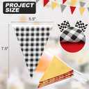 Racing Car Birthday Party Decorations, Checkered Pennant Banner, Red Yellow, 33 Feet, 30 Flags