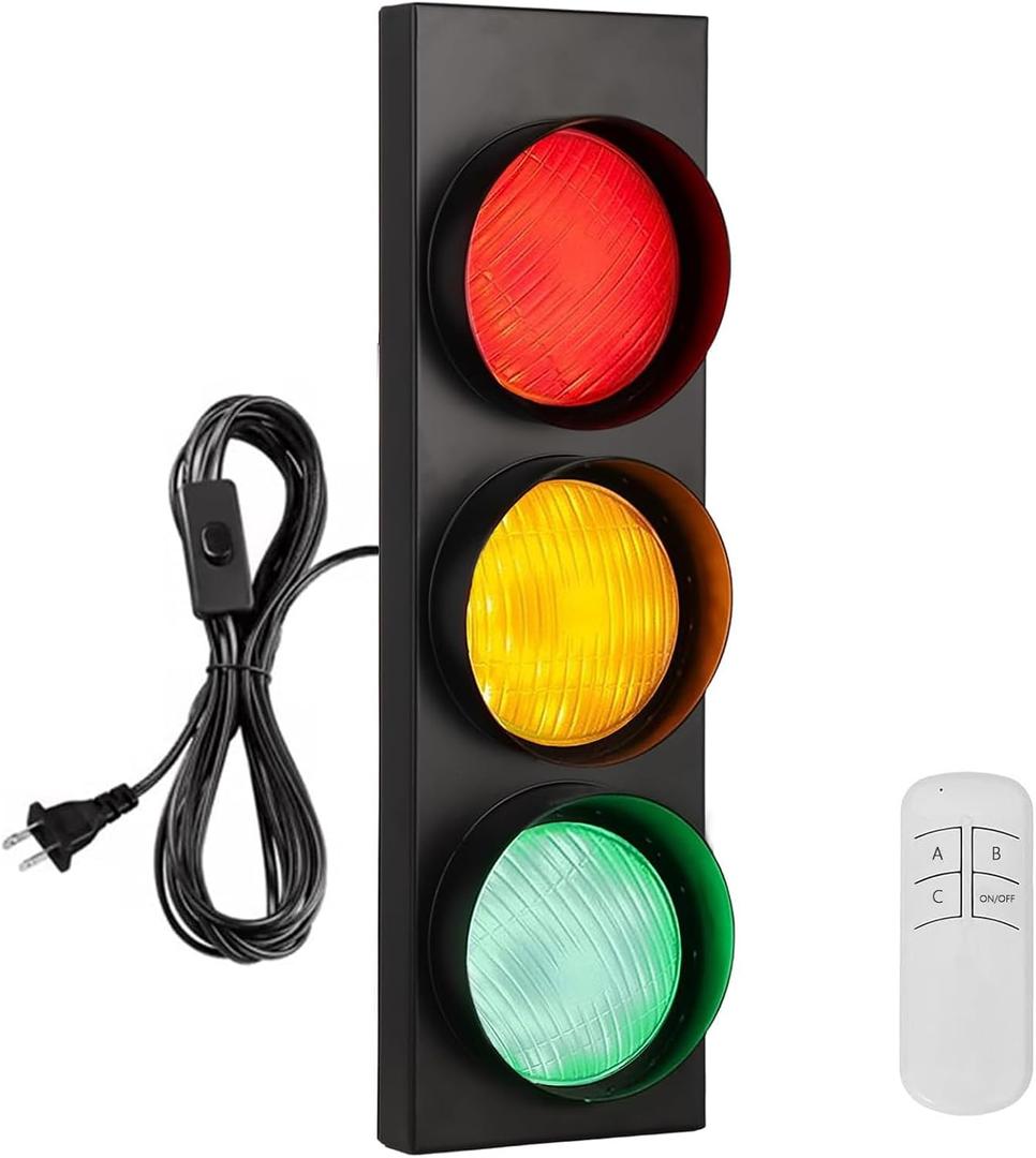 LED Stop Light with Remote Control, Plug in Traffic Light for Classroom