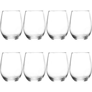 Clear 20oz Stemless Wine Glass,Large Cup For Enhanced Aeration with Durable Chip Resistant Rim For White Wine,Beverage Cups For Red Wine,Sleek Modern Drinking Tumbler Drinking Glass 8pack