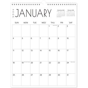 2026-2027 Calendar - 15-Month Wall Calendar 2026-2027 from April 2026 to June 2027, 11'' x 14'' Hanging Calendar 26-27 with Holiday Marked, Premium Paper for Organizing (Black-Large-Word)