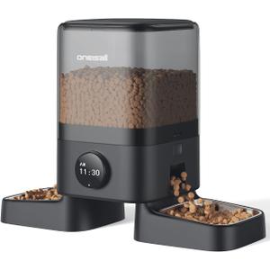 oneisall Automatic Cat Feeders 2 Cats, 20 Cups/5L Cat Auto Feeder, Automatic Cats Food Dispenser for Small Pets Indoor, Timed Pet Feeder for Dry Food