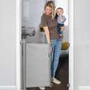 YOOFOR Retractable Baby Gate, Extra Wide Safety Kids or Pets Gate, 33 Tall, Extends to 55 Wide, Mesh Safety Dog Gate for Stairs, Indoor, Outdoor, Doorways, Hallways (Black, 33"x55")