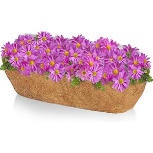 TigeJoy 36inch Trough Coco Coir Liners Planter Replacement, 100% Natural Thick Coco Fiber Liner for Flower Box Decks Garden Flower Pots, 36'' Half Moon Shape Coconut Liner Window Boxes Outdoor