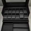 High End Watch Box for Men, 12 Slot Wooden Watch Case With Drawer, Watch Display Box with Glass Lid, 2-Layer Watch Holder for Jewelry and Watch Storage for Men Women , Ideal for Gift (With Gift Box) (Black)