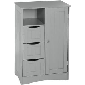 RiverRidge Ashland Collection 1 Door, 3 Drawer, Gray Floor Cabinet,Grey