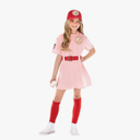 Morph - Pink Baseball Player Costume For Kids, Softball Halloween Costumes For Girls, Movie Character, Size S