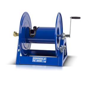 Coxreels 1125-4-100 Hand Crank Steel Hose Reel, 1125 Series -  x 100', 3,000 PSI - Heavy Duty All Welded Steel A Frame  Adjustable Tension Break  Made in the USA, Blue