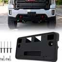 Front License Plate Frame for GMC Sierra 2500 HD 3500 HD 2020 2021 2022 2023 Front Bumper License Plate Holder Mounting Bracket Cover Replace# 84186107 Partslink# GM1068228