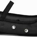 Coutgo Womens Mesh Ballet Flats Crystal Rhinestone Studded Comfortable Mary Jane Dress Shoes (7.5, Black)