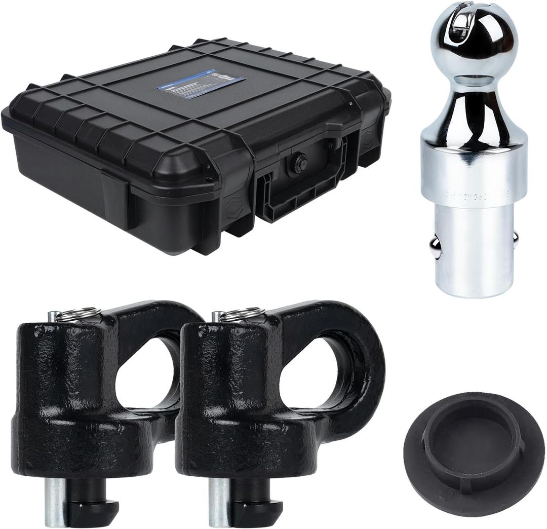 60692, Upgraded 38k 2-5/16 in Hitch Ball Puck System Gooseneck Hitch Kit with Case for Ford F250/F350/F450, Chevrolet Silverado 2500/3500 HD, GMC Sierra 2500/3500 HD Nissan Titan XD