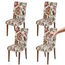 Gdmhy Stretch Dining Chair Covers Set of 6,Floral Print Chair Covers,Soft Removable Washable,Pet Friendly Furniture Protector,Universal Chair Slipcovers for Home, Kitchen,Ceremony Dining Room Seat