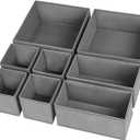 Criusia Drawer Organizer Clothes, 8 Pack Underwear Organizer, Foldable Closet Organizers and Storage Dresser Dividers for Clothes, Socks, Scarves, Ties (Gray) (Grey)