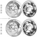 hightall 19.5 Wheel Simulators, 19.5" 10 Lug Stainless Steel Hubcaps,Polished Surface,2Pcs Front Wheel/2Pcs Rear Wheel,Bolts On Wheel Cover Set Compatible with Ford 2005-2025 F450/F550