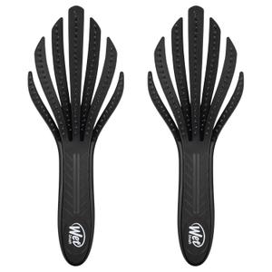 Wet Brush Go Green Curl Detangler Hair Brush - Black - Ultra-Soft IntelliFlex Detangling Bristles Glide Through Tangles with Ease - Great For Curly Hair - No Split Ends & Pain-Free (Pack of 2)