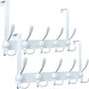 Encozy Over The Door Hooks,Coat Rack for Hanging Clothes Hat Towel (Heavy Duty White 2pcs)