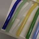 GET FRESH Reusable Wavy Glass Drinking Straws Set - 6pcs Colored Straws from Borosilicate Shatter Resistant Glass - Coloured Dishwasher Safe Wavy Cocktail Straws