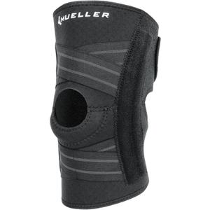 MUELLER Sports Medicine Self Adjusting Knee Brace for Men and Women, Knee Stabilizer for Compression and Pain Relief Support, Ideal for Arthritis, Sprains, Black, One Size
