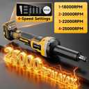 Cordless Die Grinder for Dewalt 20V Battery, Brushless Electric Die Grinder Up to 25000RPM, 1/4" Precision Collet, 4-Variable Speed Power Grinder for Metal Wood Plastic Grind, No Battery