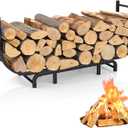 LIANTRAL Curved Firewood Rack Outdoor Indoor, 48 Inch Heavy Duty Log Holder for Fireplace Wood Storage, Firewood Storage Holder Stand Metal Wood Rack Organizer