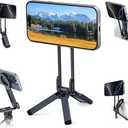ULANZI Magnetic Phone Tripod for iPhone, MA38 Portable Phone Holder Mini Tripod for Magsafe with Double-Sided Strong Magnetic 1/4'' Arri Locating Hole Foldable Hook for iPhone 17/16/15/14/13/12, Black