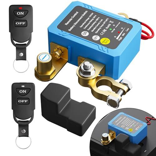 Remote Battery Disconnect Switch 12V, 240A, Kill Switch for Car Prevent Battery Drain, Anti-Theft Battery Cut Off Switch with Protect Cover, Voltage Protection to Prevent Drain for Auto, RV, Truck