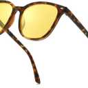 Myiaur Polarized Night Vision Glasses for Women, Anti Glare Driving Vision Glasses with Yellow Lens, UV400 Protection