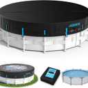16 Foot Round Winter Pool Cover, 3-in-1 Super Windproof System, Upgraded Seamless Side Design with Fast Ratchet Tie Downs, 420D Oxford Fabric for Above Ground Pool - All Season Use