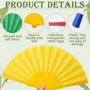 Wenqik 80 Pcs Folding Hand Fans Bulk Silk Fabric Foldable,Multicolor